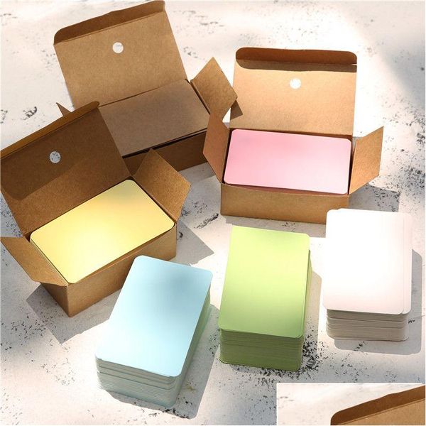 Autres articles de santé et de beauté 100pcs Colorf Diy Cartes de voeux Carte de visite Mes notes Étiquettes en papier Blank Graffiti Word Cardboard Statione Dhojz