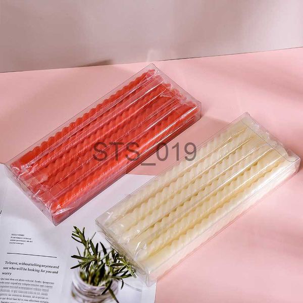 Autres articles de beauté de santé 12pcs 10 pouces de style européen bougies à bâton long spirale bougies coniques décoratives décoration bougie décor à la maison centres de table cadeau x0904