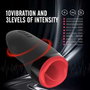 Autres articles de beauté et de santé 1pc hommes Dick sucer Vibraor chauffage tasse orale dispositif de masturbation masculine vibrateur de testicule produit adulte boutique de pipe Q240119