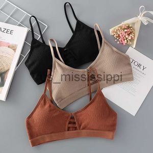 Otros artículos de belleza para la salud 2019 Mujeres Sujetador de algodón Ropa interior Tubo sin costuras Top Brassiere Front Hollow Out Lencería Wire Free Intimates Moda x0831