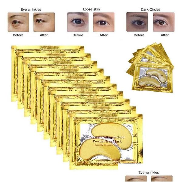 Autres articles de beauté et de santé Masque pour les yeux en cristal d'or 24 carats Collagènes Anti-âge Cernes Poches Masques hydratants Coussinets de gel pour U Dhal8