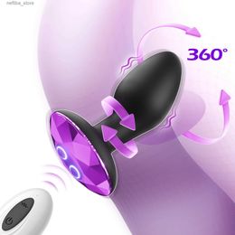 Autres éléments de beauté de la santé 360 Rotation Anal Plug Vibrator Butt Plug With Remote Control Men Prostate Massager Buttplug Plug Adult Adult Toy Fomen Men Gay L410
