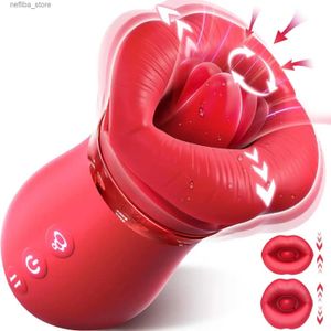 Autres éléments de beauté de la santé 4 en1 bouche vibratrice rose rose jouet adulte 10 langue lèche sucer des jouets anaux adultes clitons g vibrators femelles couples l410