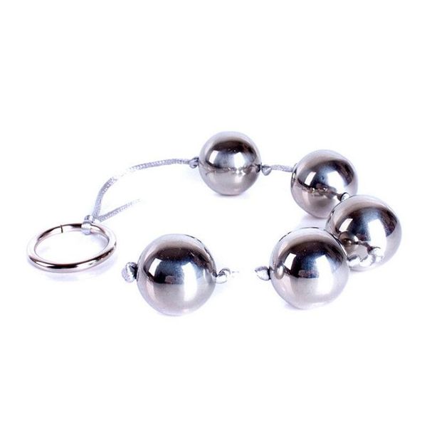 Autres articles de santé et de beauté 5 boules anales en métal Butt Vaginal Plug Jouets en acier inoxydable pour femmes hommes Anneau érotique Handheld Bead Dildo Dho8A