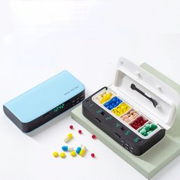 Otros artículos de belleza para la salud Caja de pastillas de 6 rejillas Almacenamiento inteligente de medicamentos Recordatorio de sincronización electrónico Temporizador de alarma Contenedor de tabletas para el cuidado de la salud 230620