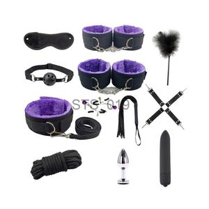 Autres articles de beauté de santé Adulte SM Femmes Kits Bdsm Équipement de bondage Collier Butt Plug Fouet Jeux pour adultes érotiques Menottes pour adultes x0821 x0821