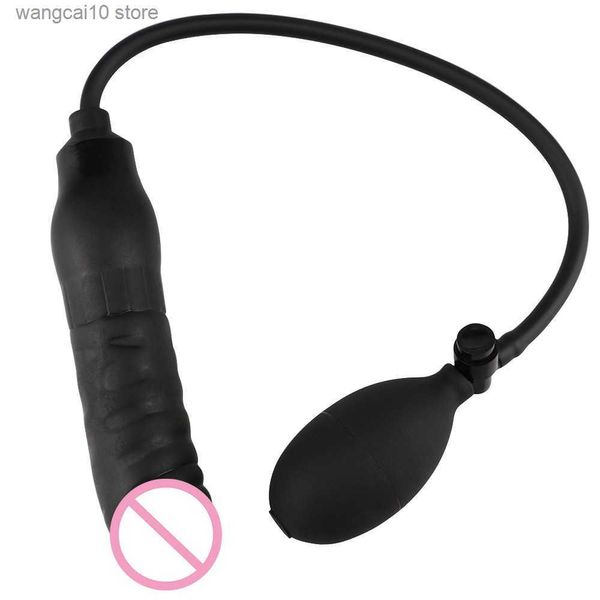 Otros artículos de belleza para la salud Dispositivo de expansión anal del pene de simulación inflable del cañón africano para mujeres y hombres Juguetes inflables del enchufe anal T230718