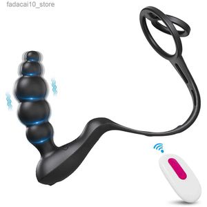 Otros artículos de belleza para la salud Vibrador anal para hombres Butt Plug Cuentas anales Vibrador Masajeador de próstata Control remoto Juguete para principiantes para hombres Q240117