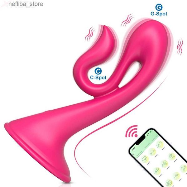 Otros artículos de belleza de la salud Aplicación Bluetooth Control Dildo Vibrator para mujeres Estimulador de clítoris G-spot pezón masajeador de vagina masturbator femenino juguetes para adultos L410