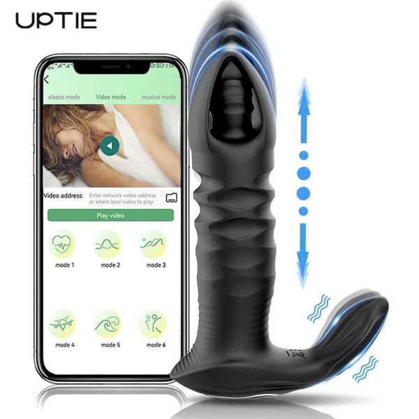 Autres éléments de beauté Health Contrôle de l'application Anal plug Bluetooth Thrust vibrateur pour femmes masculines mâle masseur anal gode bouton-boutique Toys pour hommes y240503