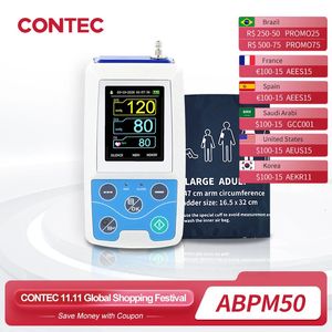 Autres articles de beauté et de santé Tensiomètre ambulatoire pour bras 24 heures NIBP Holter CONTEC ABPM50 Adulte Enfant Grand 3 brassards Logiciel PC gratuit 231122