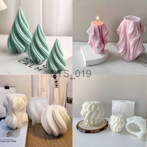 Autres articles de beauté de santé Belles bougies uniques 3D moules sculptés bougie ondulée art abstrait géométrique irrégulier moule de bougie en silicone pour la décoration de la maison x0904