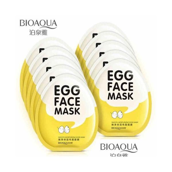 Andere Gesundheitsschönheitsartikel Bioaqua Egg Gesichtsmasken Oil Control Brighten Wrapped Mask Tender Moisturizing Face Skin Care Drop Deliver Dh9Gb