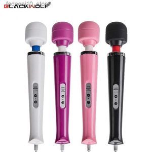 Andere gezondheid schoonheidsartikelen BLACKWOLF Nieuwe 10 snelheden Toverstaf Massager Grote Toverstaf Massage Stok AV Vibrators Sexy Clit voor Vrouwen Europese plug Q240117