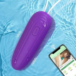 Andere gezondheidsschoonheidsartikelen Bluetooth App Mini Bullet Vibrator voor vrouwen Clit Stimulator Draadloos op afstand pantie Vibrerend liefde Vrouw voor volwassenen Y240503A23T