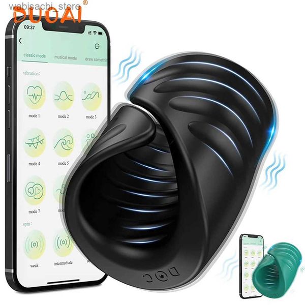 Otros artículos de belleza de la salud Bluetooth Pene Vibrator para hombres Máquina de retraso del pene Glanes Massager Masturbador Masturbator Juguetes para hombres Bienes adultos L49