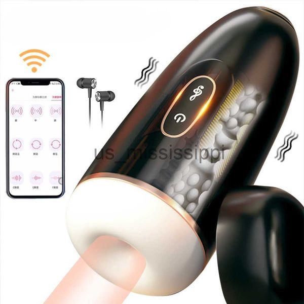 Otros artículos de belleza de salud Bluetooth Sexy Male Masturbator Cup Productos para adultos para hombres Mamada Máquinas de coño Aplicación Control remoto Dispositivo de masturbación x0825