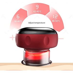 Masseur électrique de ventouses de dédouanement d'autres articles de beauté de santé avec le dispositif de ventouses rechargeable de vibration de lumière rouge