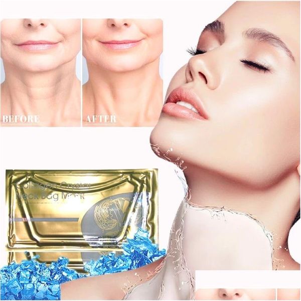 Autres articles de beauté de santé Collagène Crystal Neck Mask Femmes Blanchiment Masques anti-âge Beauté Santé Protéine de lactosérum Hydratant Personne Dha7D