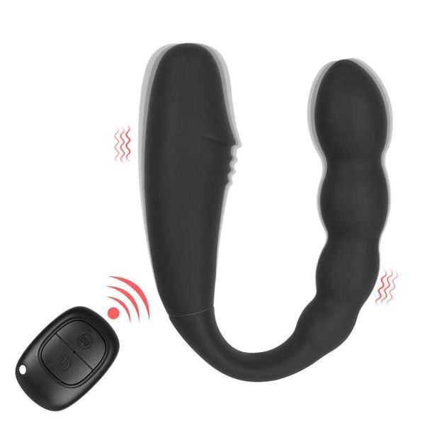 Autres articles de beauté pour la santé Dildo Femelle G-spot Vaginal Clit Massage Anal Contrôle sans fil Double Head Vibrateur Adulte 18 en forme de U Q240508