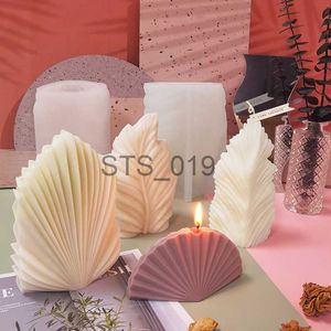 Autres articles de beauté de santé DIY Silicone Bougie Moule Feuille Bougie Parfumée Faisant Des Moules En Résine Géométrique Grand Pétoncle Bougie Savon Plâtre Cire Moule Décor À La Maison x0904