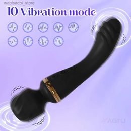 Autres articles de beauté de la santé Double-tête Magic Wand Vibrator Womens Clitoral Stimulator masturbator 10 modes Masser Jouets Female Produits Adult L49