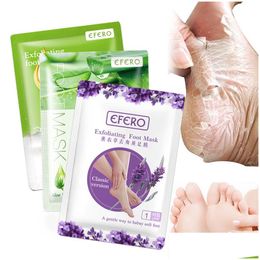 Andere gezondheid Schoonheidsproducten Efero Lavendel Aloë voetmasker Dode huid verwijderen Hakken Peeling Benen Exfoliëren Sokken Pedicure Drop Deli Dhyhw