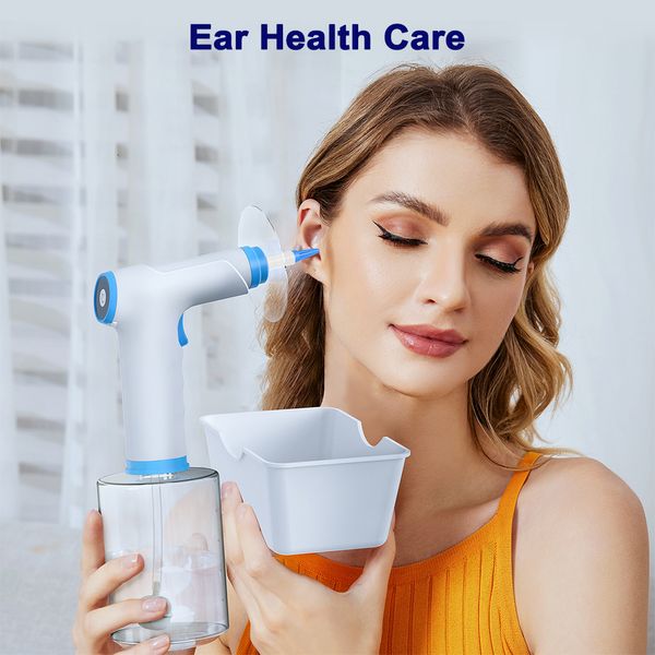 Otros artículos de belleza para la salud Limpiador de oídos eléctrico 500 ml Taza de agua Eliminación de cera Irrigación Lavadora de 4 niveles Consejos suaves de seguridad para adultos Cuidado Carga 230718