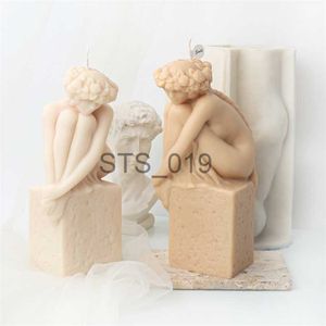 Autres articles de beauté de santé Style européen rétro femme statue bougie silicone moule 3D art abstrait corps humain nu plâtre bougie faisant moule décor à la maison x0904