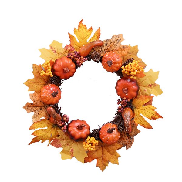 Autres articles de santé et de beauté Couronne d'automne Citrouille artificielle Pomme de pin Tournesols Feuilles d'érable Décor de baies pour Halloween Thanksgiving Décoration de Noël