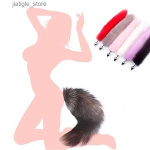 Autres éléments de beauté de la santé Feme-jeu de rôle Fox Mask Tail Anal Plug Metal Anal Plug Half Cat Mask Party Sexy Adult Mask Y240402