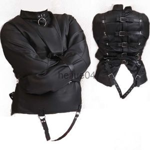 Otros artículos de belleza para la salud Mujer Sofe Pu Cuero Carpeta ajustable Bondage Camisa de fuerza Encuadernación Esclavo Abrigo con cerradura para mujeres Cosplay erótico Juguete para adultos x0821