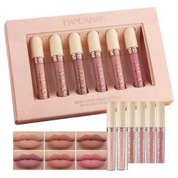 Autres articles de beauté de santé Handaiyan Lip Gloss 6pcs / boîte Veet Matte Rouge à lèvres Set Lèvres Maquillage Nude Stick Kit Maquillage Cosmétiques Matt Tint Dhe4H