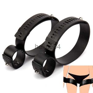 Otros artículos de belleza para la salud Cuero BDSM Bondage Esposas Pierna Puños Restricciones Muñeca ajustable Muslo Bloqueo Cinturón atado Juego para adultos para parejas x0821