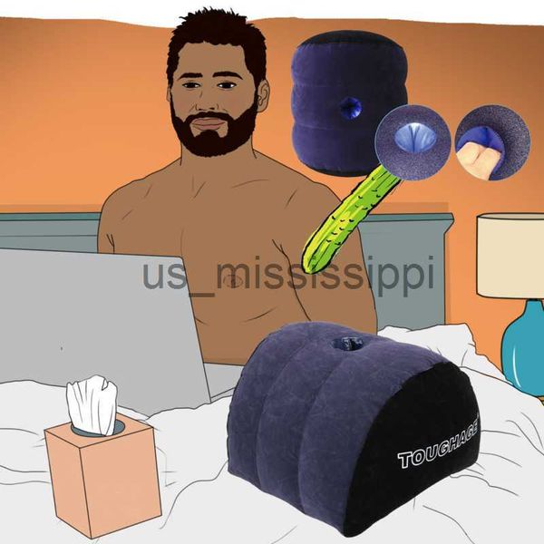 Otros artículos de belleza de salud Mastuburador masculino Almohada inflable para hombres Taza de masturbación PVC Realista Vagina Big Ass Dispositivo de agujero profundo Adultos x0825