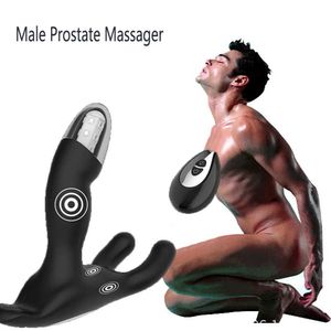Andere gezondheidsschoonheidsartikelen mannelijke prostaatmassager 12 Speed ​​anale vibrator test billen plug draadloos afstandsbediening volwassen mannelijk speelgoed Q240508