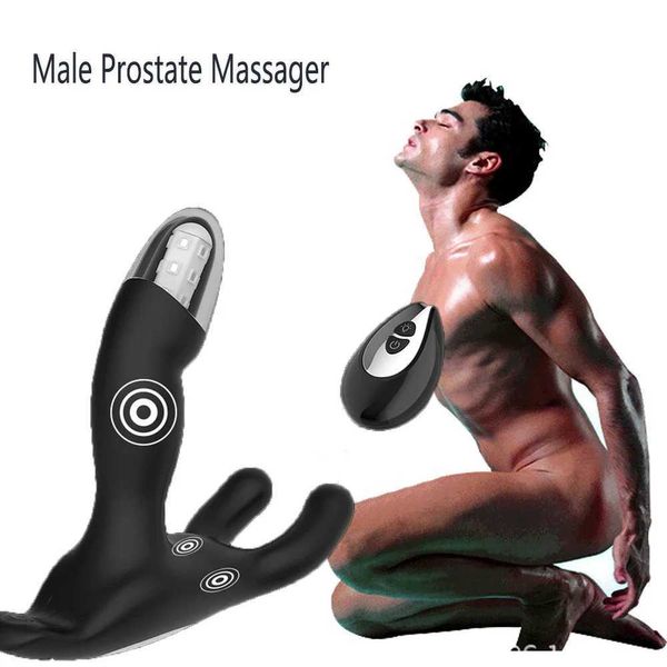 Autres éléments de beauté de la santé Masseur mâle Masseur de la prostate 12 vibratrice anale de vibrateur Buttocks Bouchons à distance sans fil pour adultes Toys mâles Q240508
