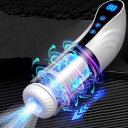 Andere gezondheidsschoonheidsartikelen masturbator mannelijke digitale roterende externe zuigmachine voor uitspraakvliegtuig cup vibrator volwassen Q240430
