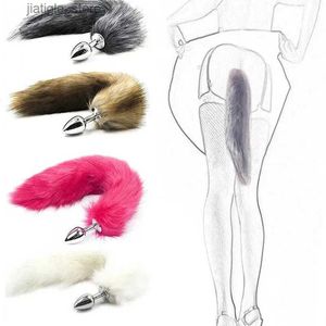 Otros elementos de belleza de la salud Butt Butt Title Tail Fox Adult Game Rol-Playing Game Sexy Slave Bead Diffuser Anal Plug Cat Tail Femenino Rol de Rol Y240402