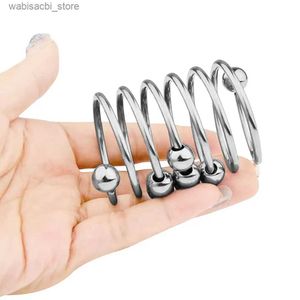 Autres articles de beauté Health Metal Pinis Ring Toys for Men Détrier Ejaculation Glans Stimulateur verrouillé sperme Heavy Cock Ring en acier inoxydable avec bdsm L49