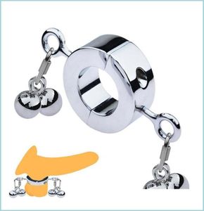 Autres articles de beauté de santé Anneau de pénis en métal Mâle Testicule Ball Stretcher Scrotum Cock Verrouillage Heavy Duty Pendentif Poids Bdsm Pour Me6369089