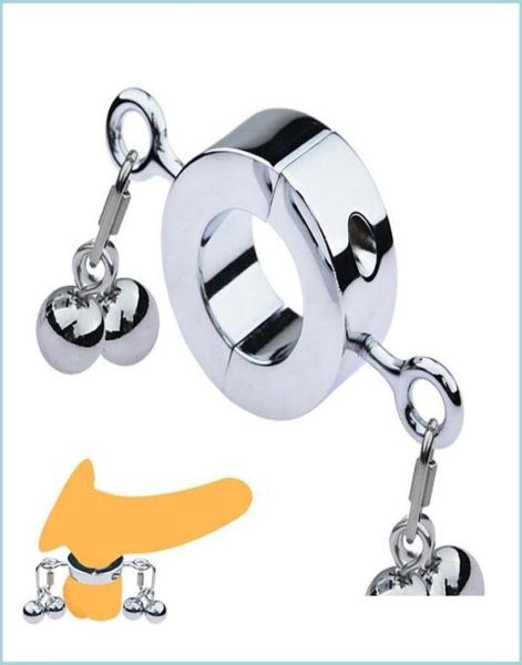 Autres articles de beauté de santé Anneau de pénis en métal Mâle Testicule Ball Stretcher Scrotum Cock Verrouillage Heavy Duty Pendentif Poids Bdsm Pour Me4194581