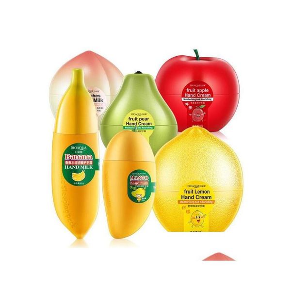 Autres articles de beauté de santé Crème hydratante pour les mains Fruit Poire Citron Pêche Mangue Banane Soins d'hiver Nourrissant Peau Drop De Dhzpo