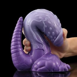 Autres éléments de beauté de la santé Animaux monstres dinosaures Aliens Simulate de gros pénis pénis femelle Masturbation Turtle Head Sm Adult Anal Expanders Q240508