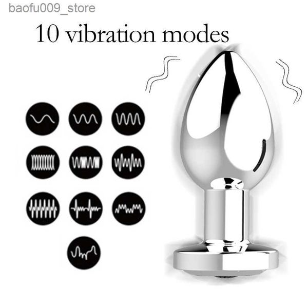 Otros artículos de belleza de salud Multifrecuencia Metal Anal Plug Vibrador Control remoto inalámbrico Masaje Anal Adulto Masturbador para mujer Hombre Q230919