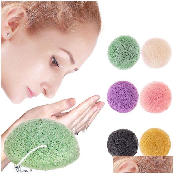 Otros artículos de belleza para la salud Natural Konjac Konnyaku Puff facial Limpieza facial Esponja de lavado Exfoliante Limpiador Limpiador Drop Delive Dhmyd