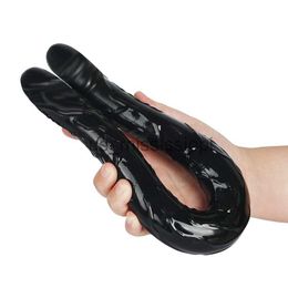 Autres articles de beauté de santé Nouveau 44 cm de long double gode grande taille pour les couples lesbiennes vagin masturbation massage anal dilatateurs d'anus bien-être sexuel x0825