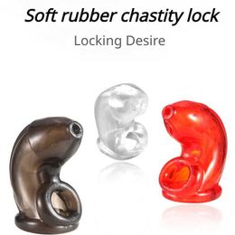 Autres articles de beauté pour la santé Nouvelle chasteté Lock Soft Rubber JJ Set pour contrôler le désir sexuel Pinis Cage Equipment masculin Adult Q240430