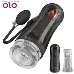 Autres articles de beauté de santé OLO Masturbateur masculin Pompe à pénis 10 Fréquence Réel Vagin Machine de succion automatique Adulte pour hommes Q240119