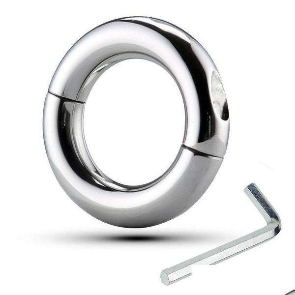 Autres articles de beauté santé Autres articles de beauté santé Mâle rond extrême métal lourd cockrings en acier inoxydable anneau de pénis boule extensible Dhyhk